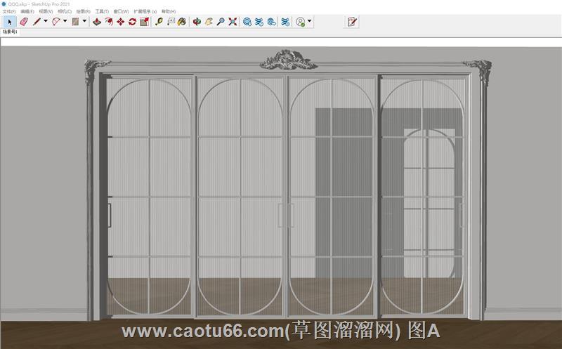 玻璃门推拉门SU模型