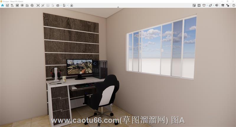 瑙鲁电脑桌SU模型