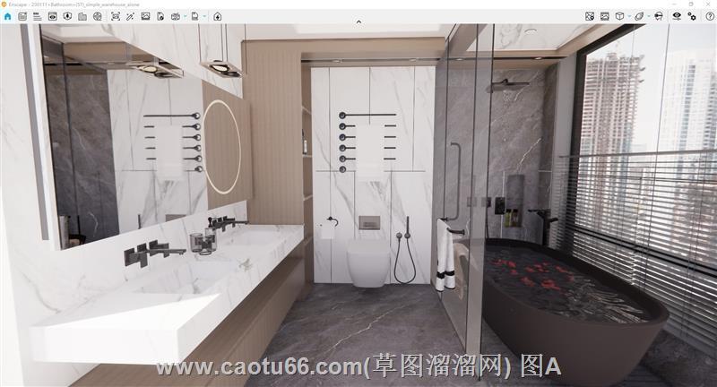 现代浴室SU模型