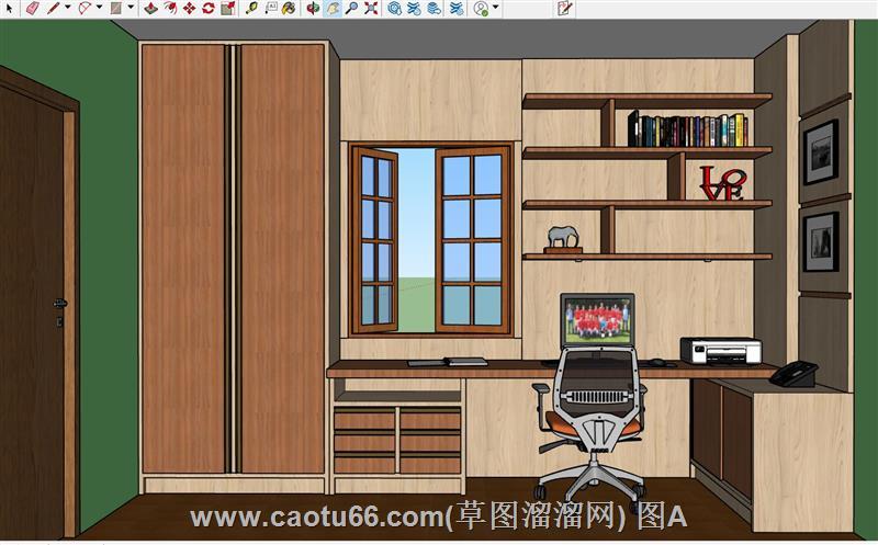 瓦努阿图的书桌SU模型