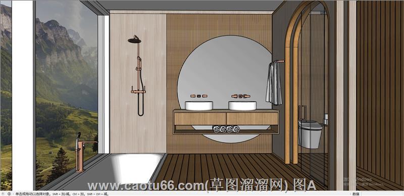 豪华浴室卫生间SU模型