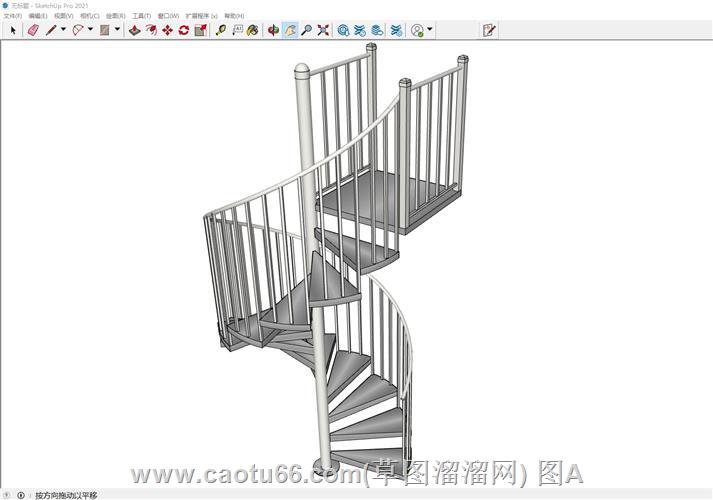 螺旋楼梯旋转楼梯SU模型