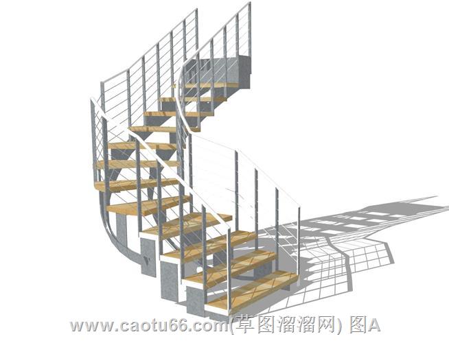 螺旋梯旋转梯SU模型