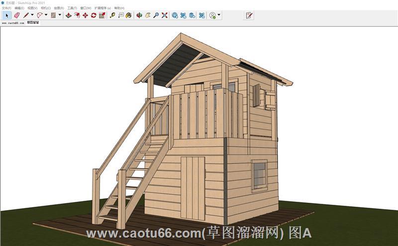 儿童游乐木屋SU模型
