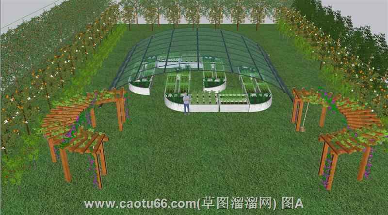 花园廊架植物园SU模型