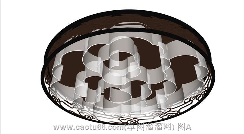 大圆形吊灯吸顶灯SU模型