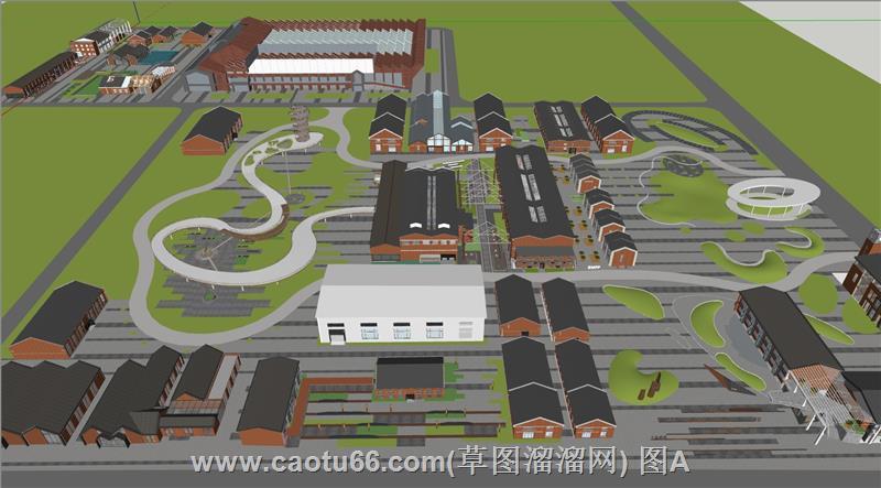 挪威工厂厂房建筑SU模型