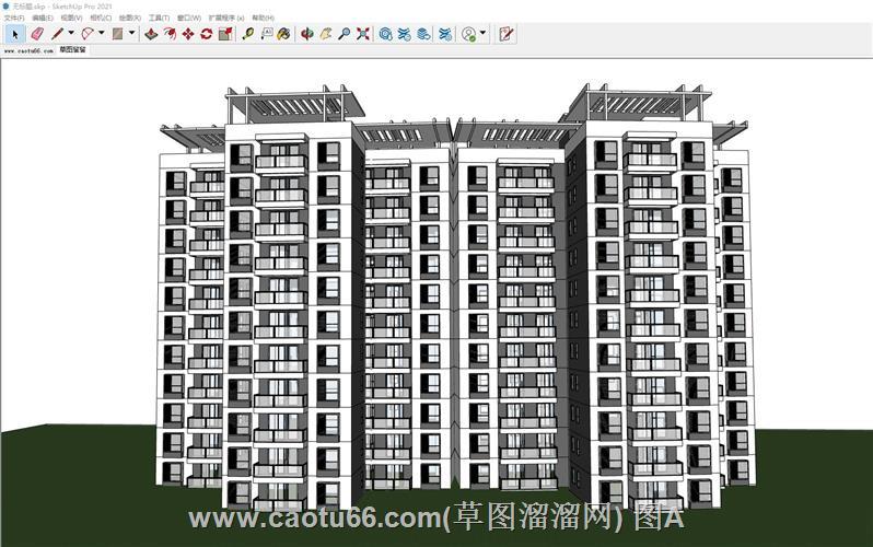 小区建筑高层SU模型