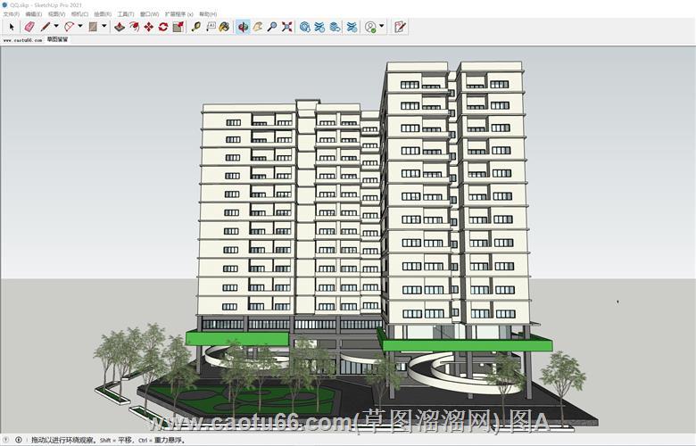 小高层住宅楼建筑SU模型