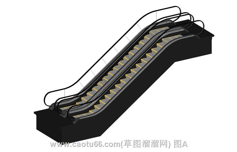双扶手电梯SU模型