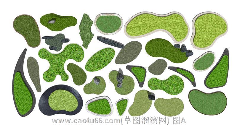 庭院地形山坡地形凹凸地SU模型
