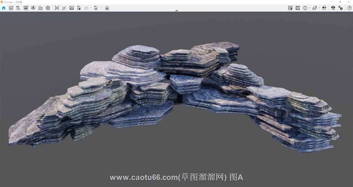 片石假山叠石头SU模型