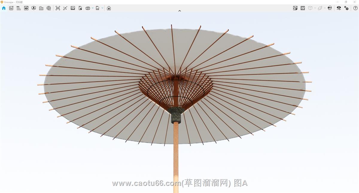 油纸伞遮阳伞SU模型