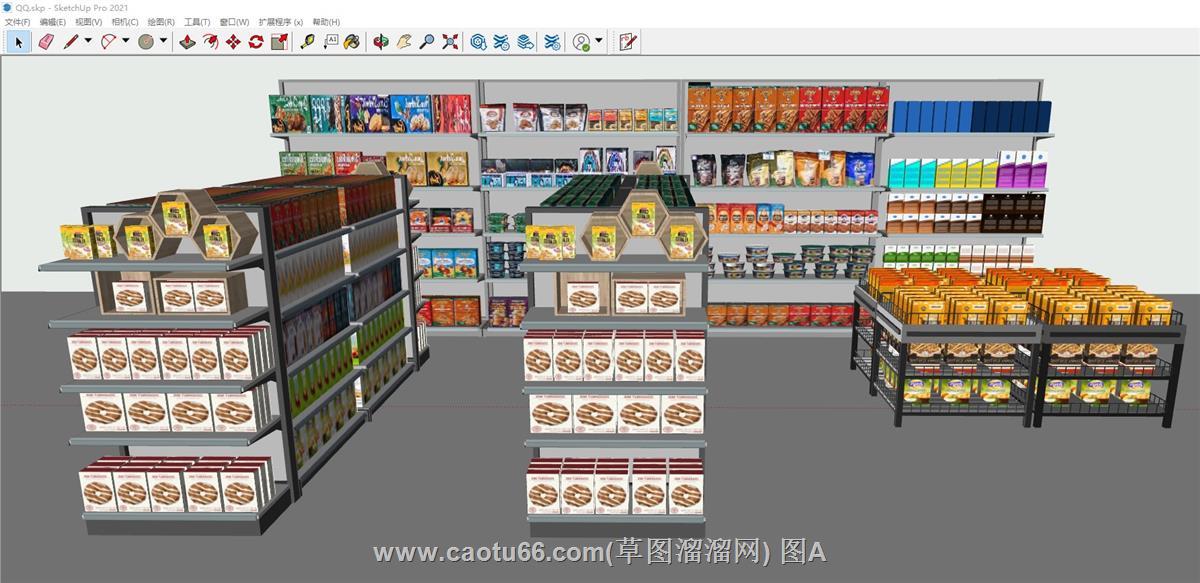 便利店的货架SU模型