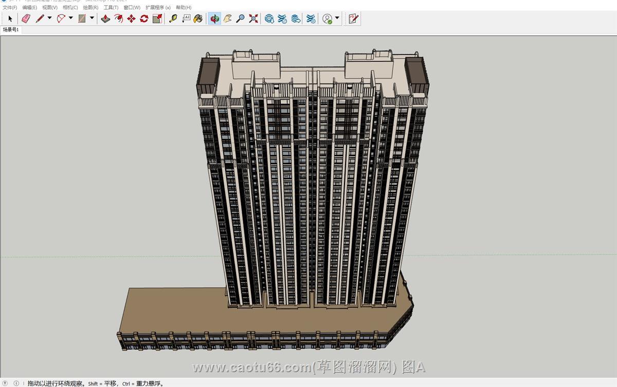 高层古典商业建筑SU模型