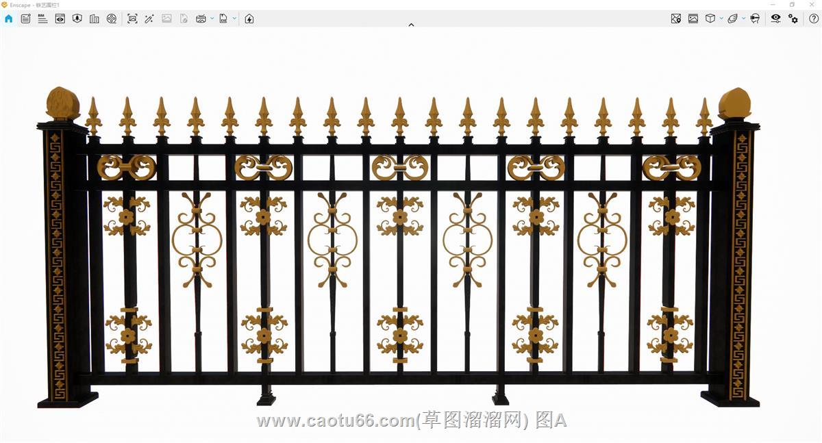 铁艺栏杆围栏SU模型