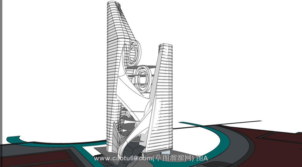 异形塔建筑SU模型
