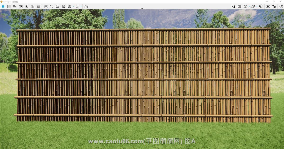 竹制篱笆围栏SU模型