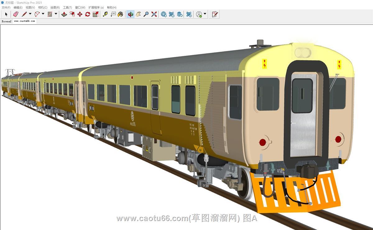 火车客车车厢SU模型