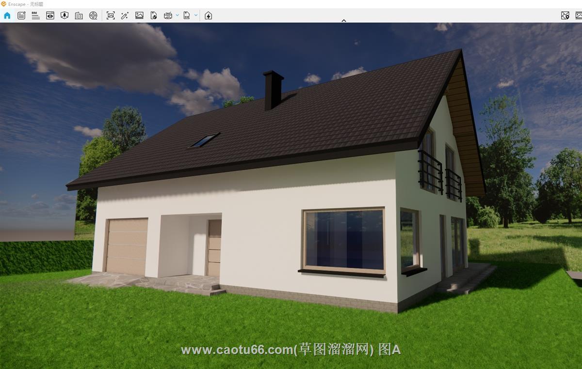 坡屋顶住宅建筑SU模型