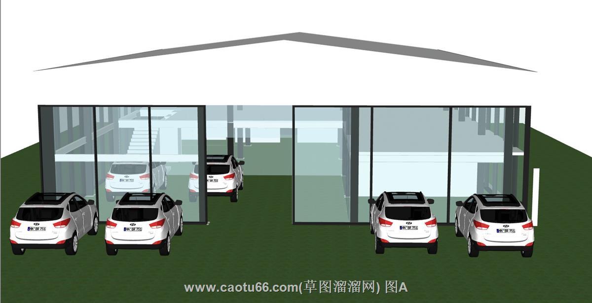 汽车销售展厅SU模型