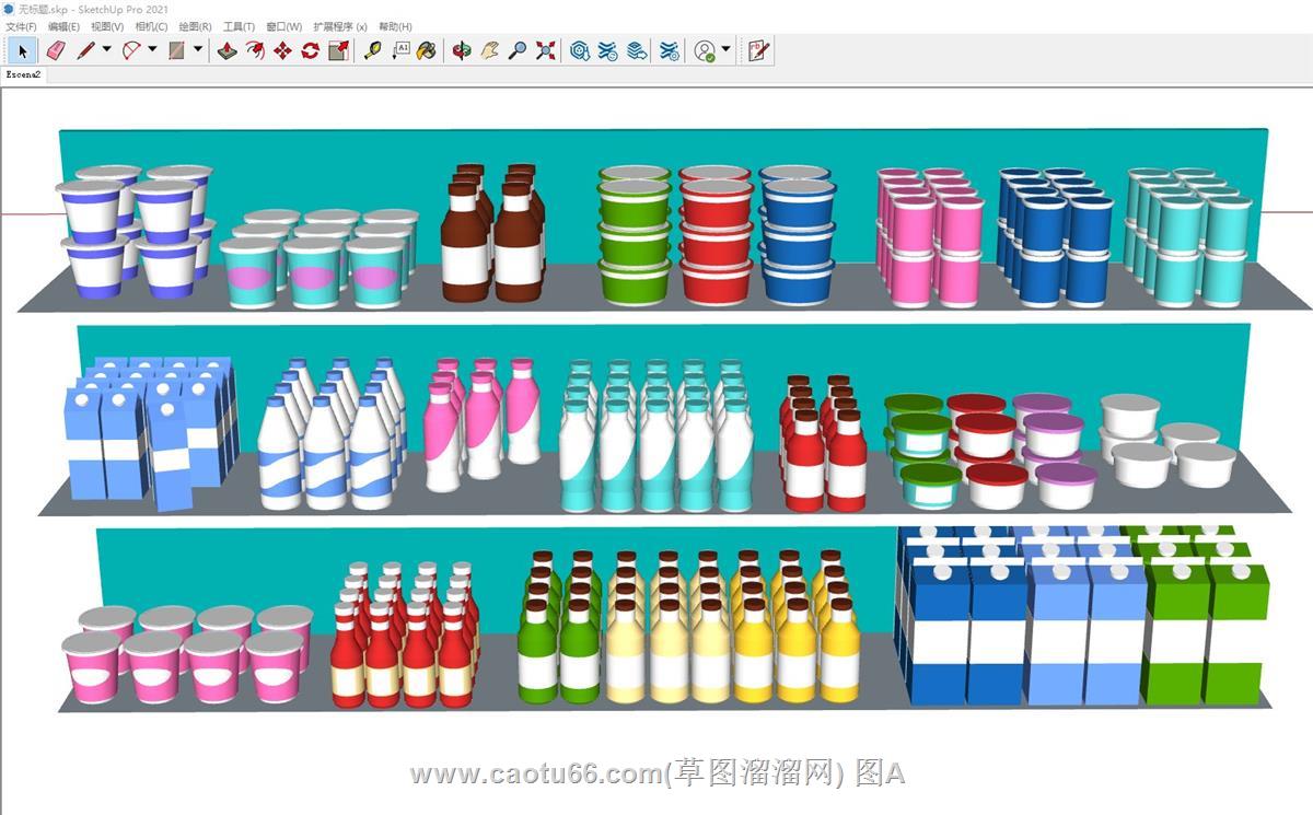 超市商品货架SU模型
