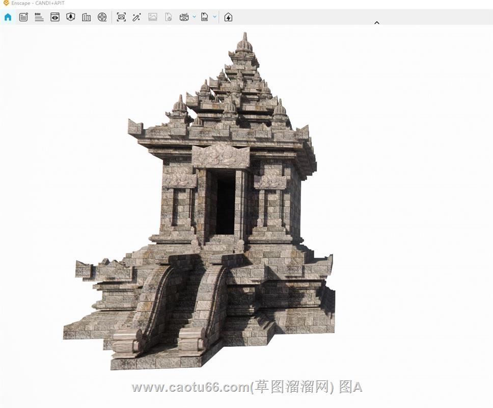 东南亚宗教建筑石庙SU模型