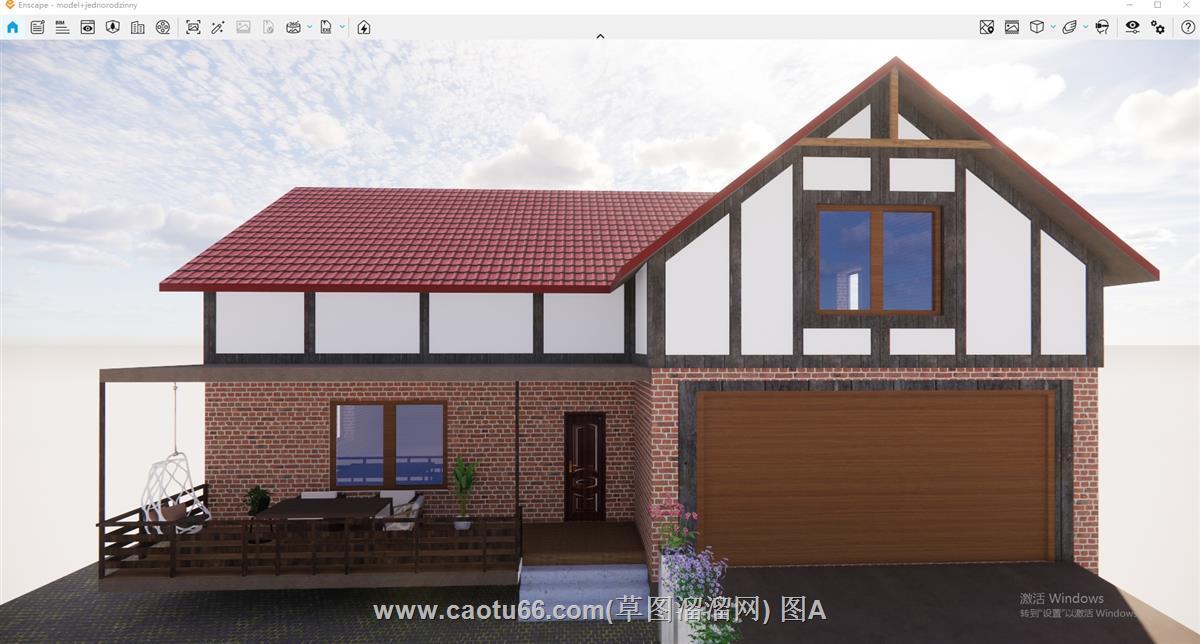 坡屋顶住宅房屋SU模型