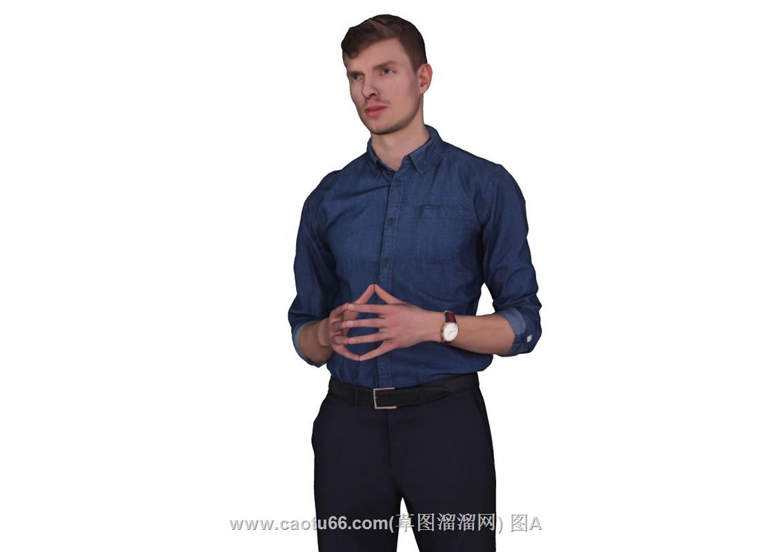男人站姿帅哥SU模型