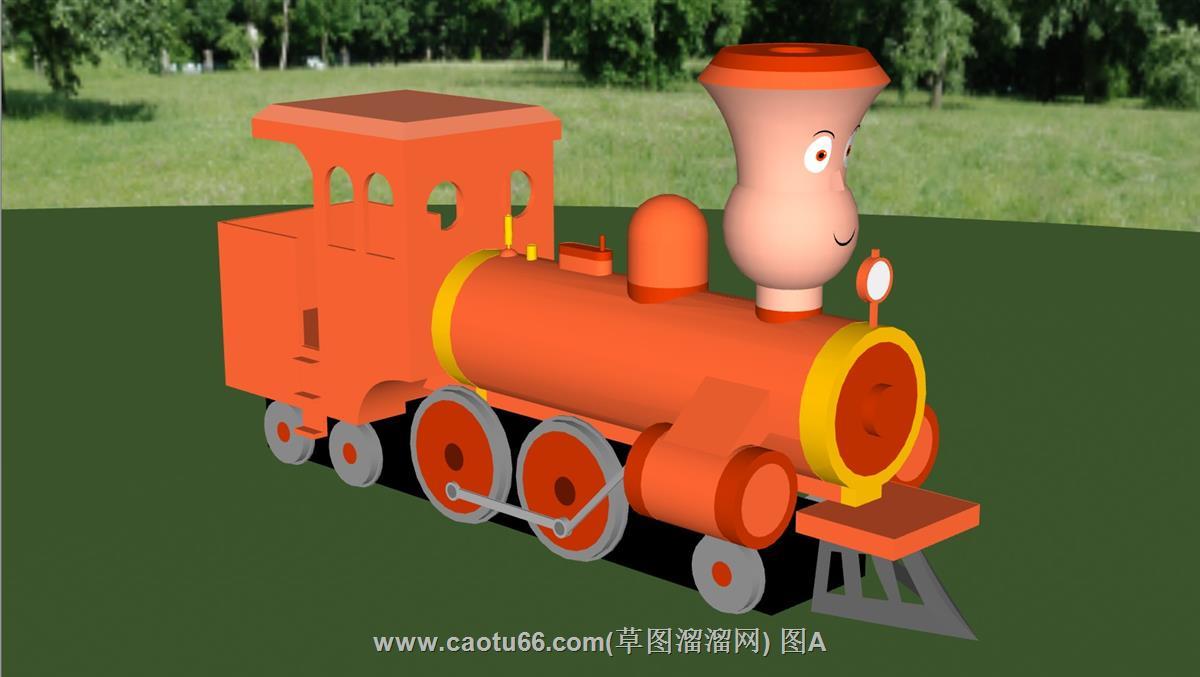 儿童卡通小火车SU模型