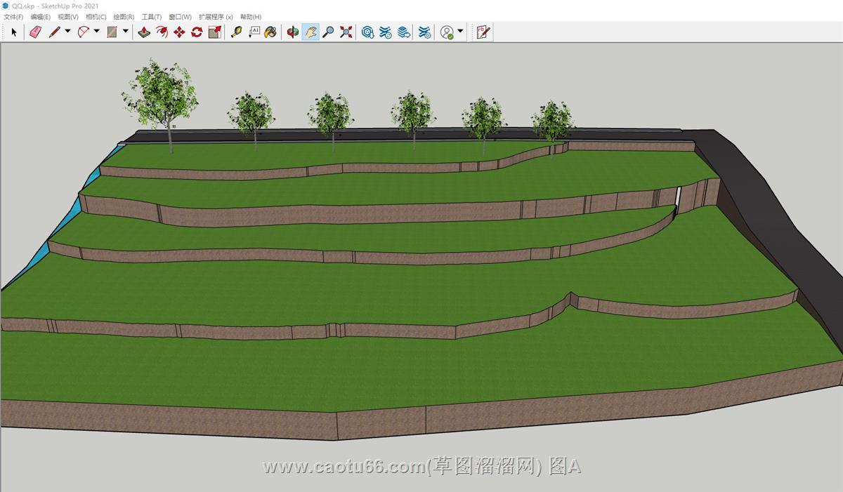 阶梯山地地形SU模型