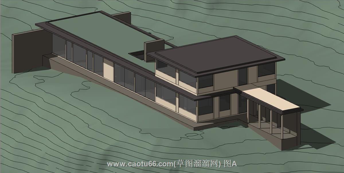 山地地形上的住宅建筑SU模型