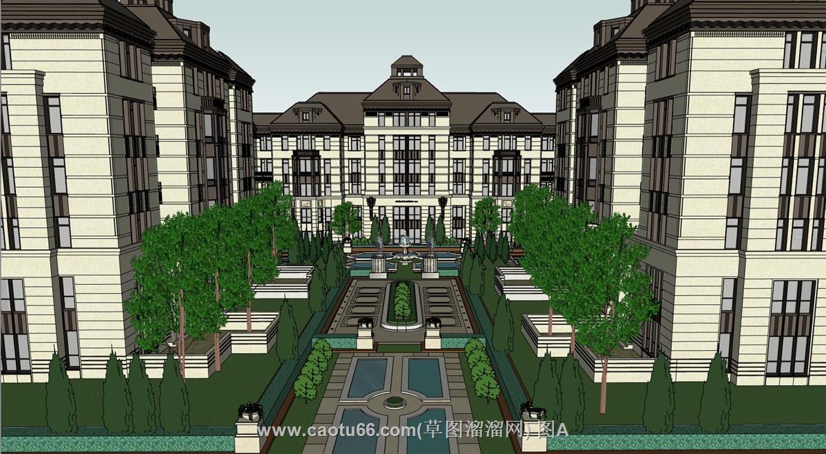 新古典洋房建筑SU模型