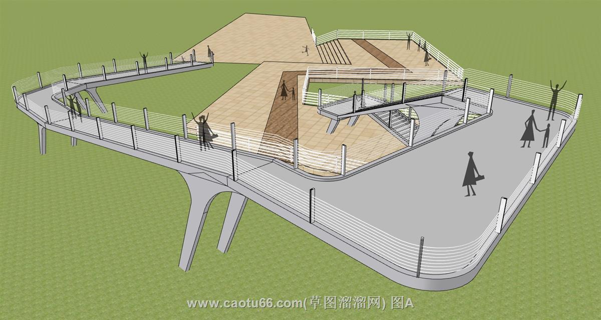 景观平台SU模型