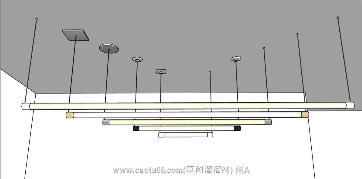 灯管吊灯SU模型