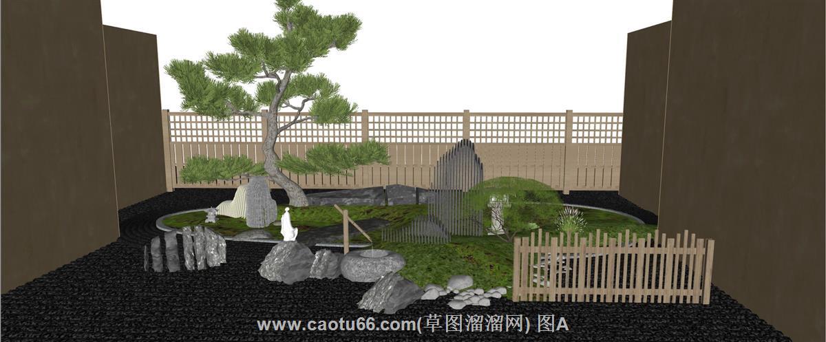禅意庭院景观SU模型