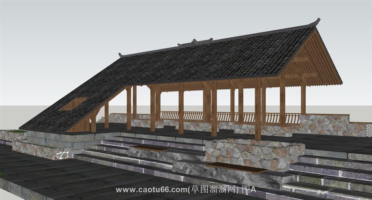 屋顶观景台SU模型