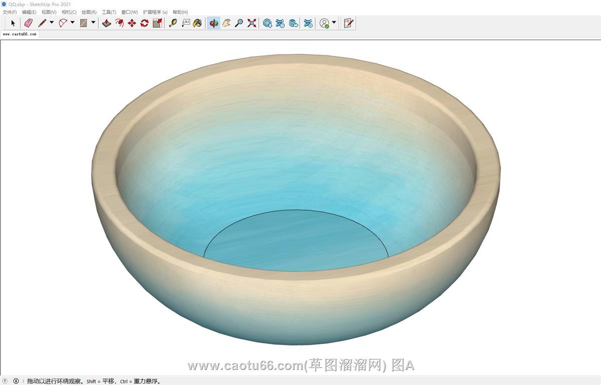 浅蓝色洗手盆SU模型