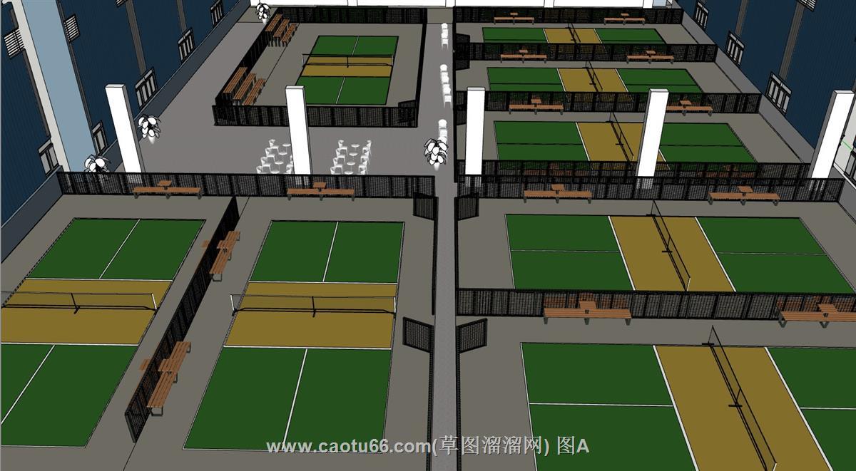 网球场SU模型