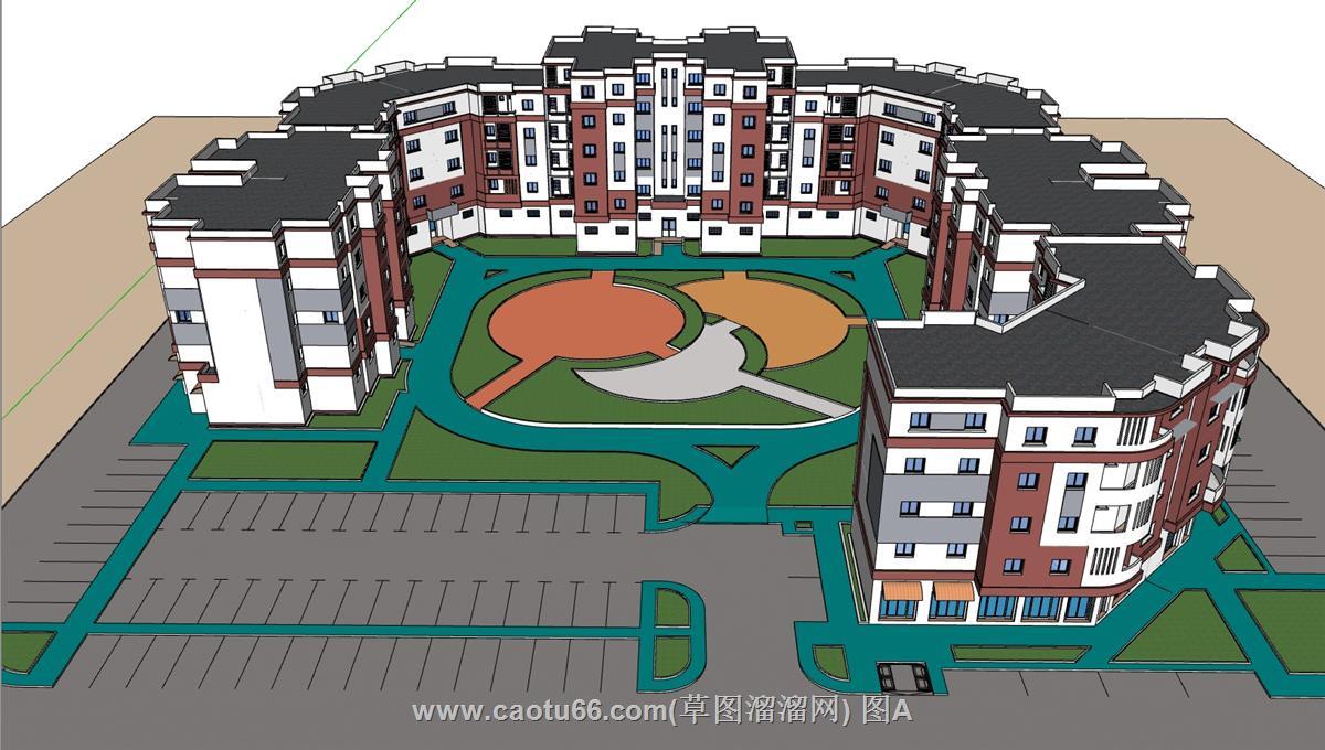 C形住宅别墅SU模型