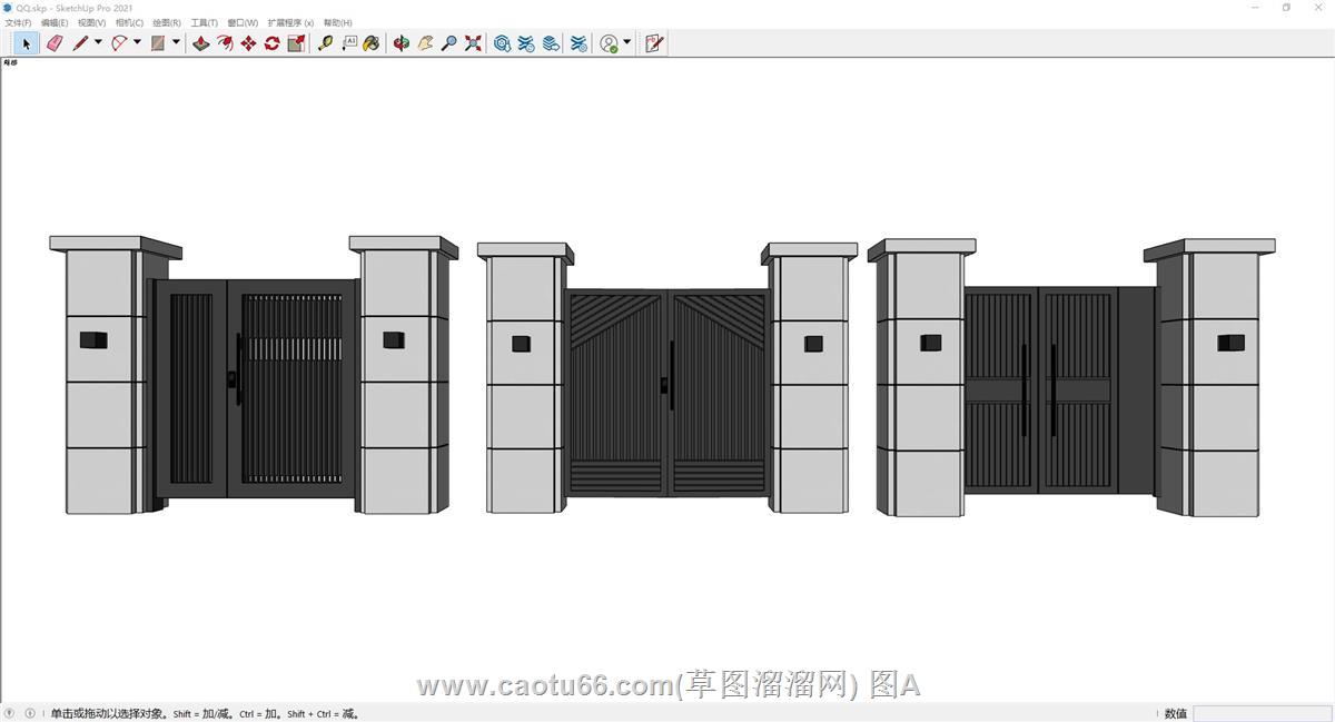 铁艺入户门SU模型