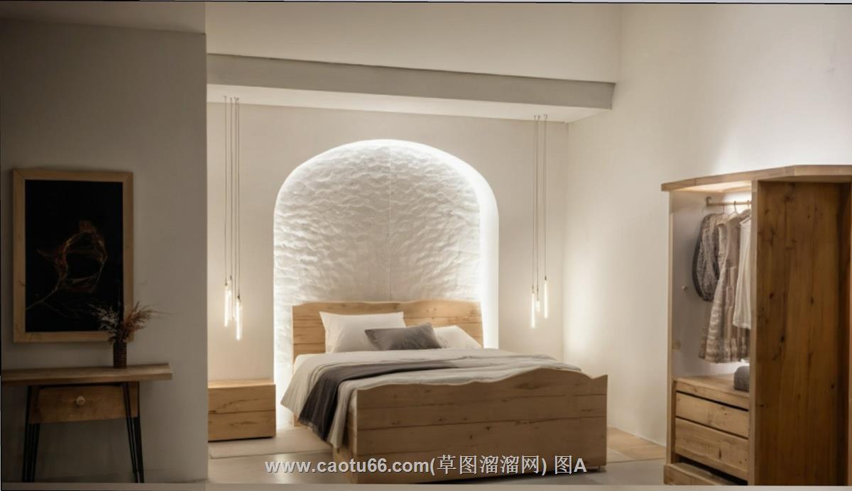 简单卧室床铺SU模型
