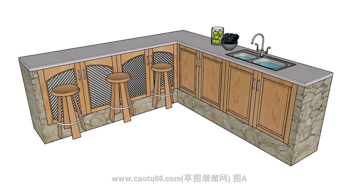 户外橱柜水槽SU模型
