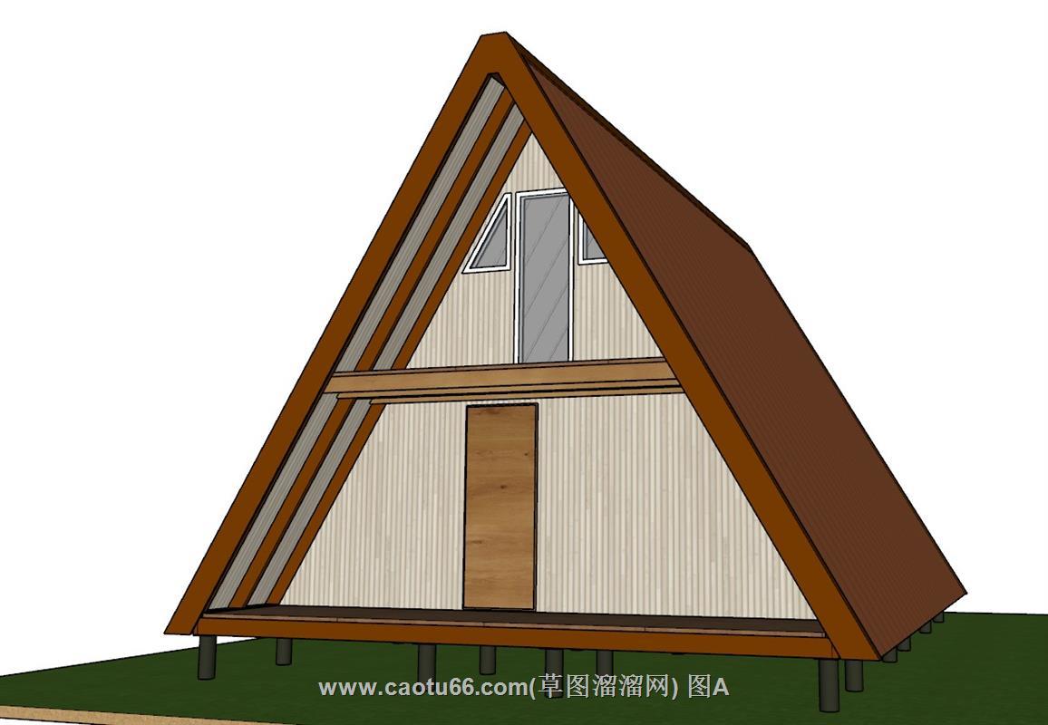 木屋民宿三角屋SU模型