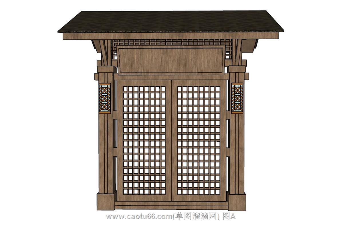 乡村入户门SU模型