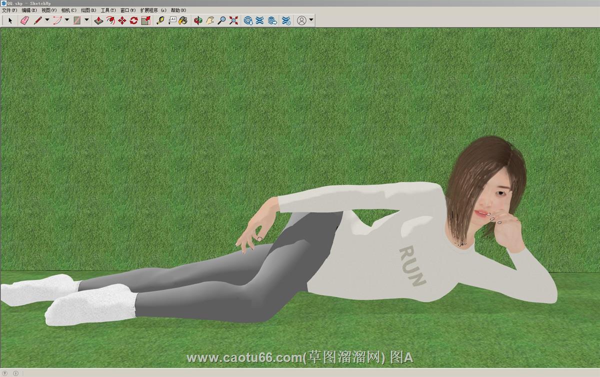 侧卧美女人物SU模型