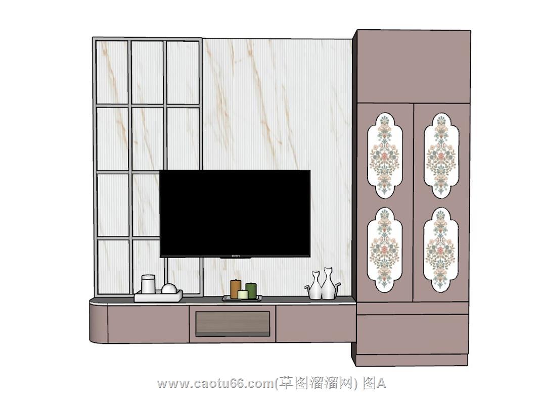 电视背景墙SU模型