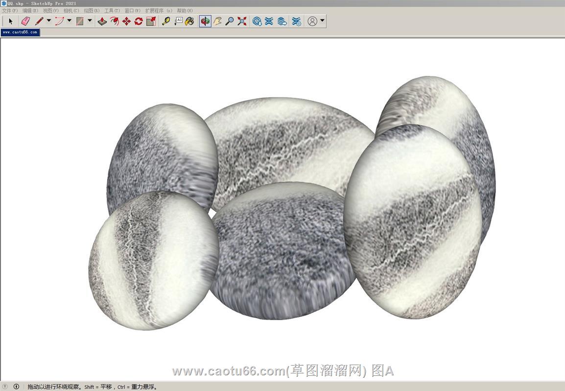 鹅卵石铺装SU模型