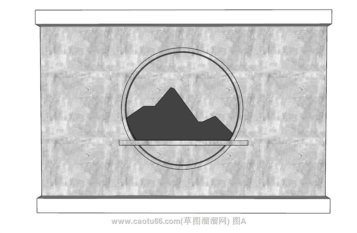 黑山景墙SU模型