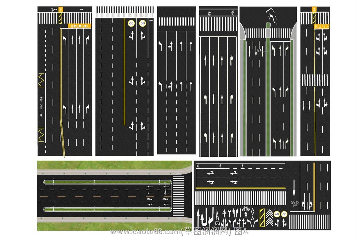 交通道路绿化带SU模型